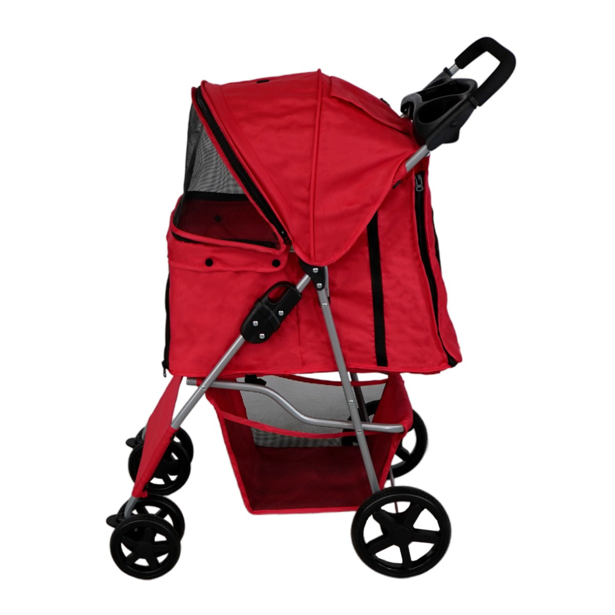 Q-Rax Passeggino Animali Domestici rosso con parapioggia 15 kg