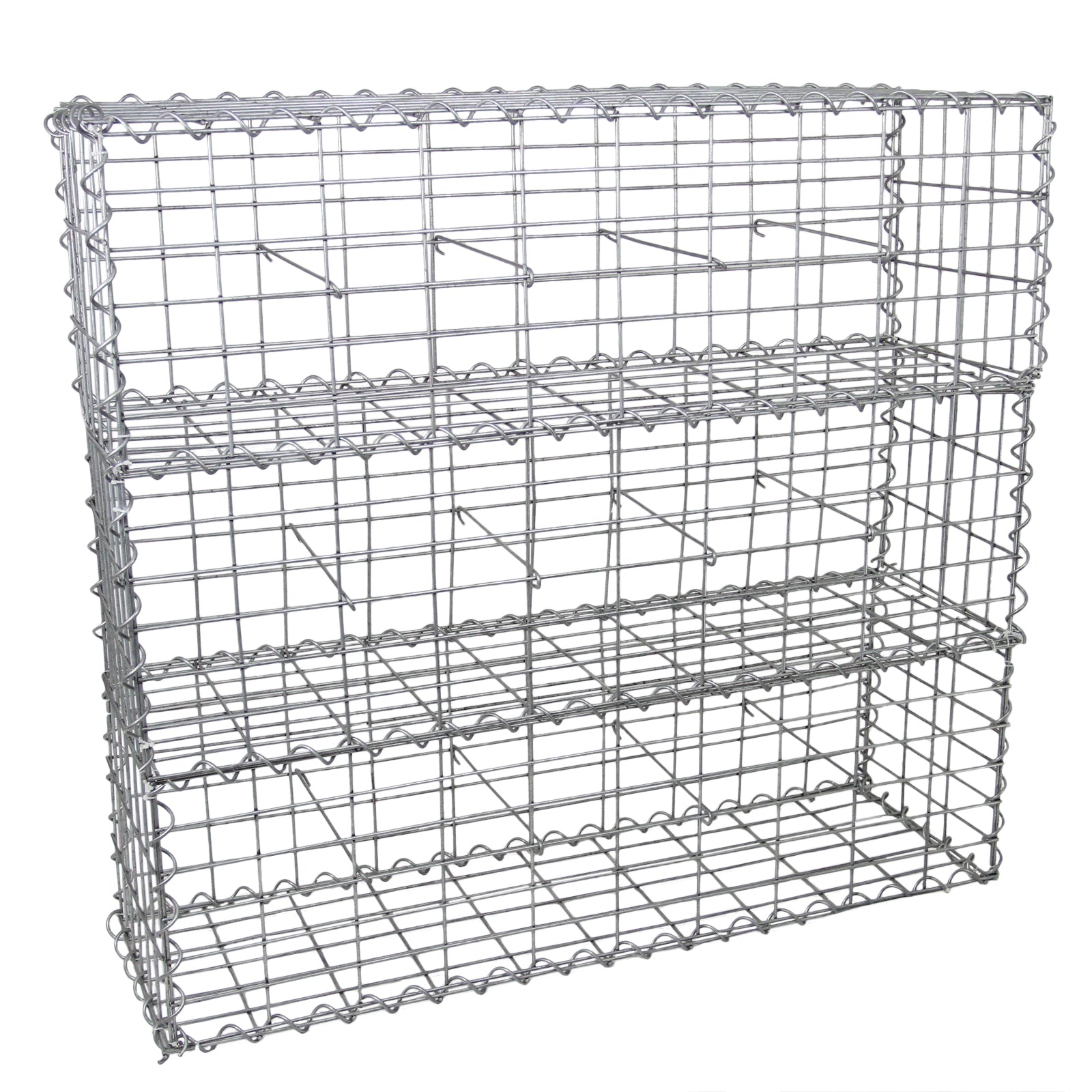 Q-Rax Gabbioni Sassi e Legna 100x30x30 cm Acciaio Set 3 Pezzi