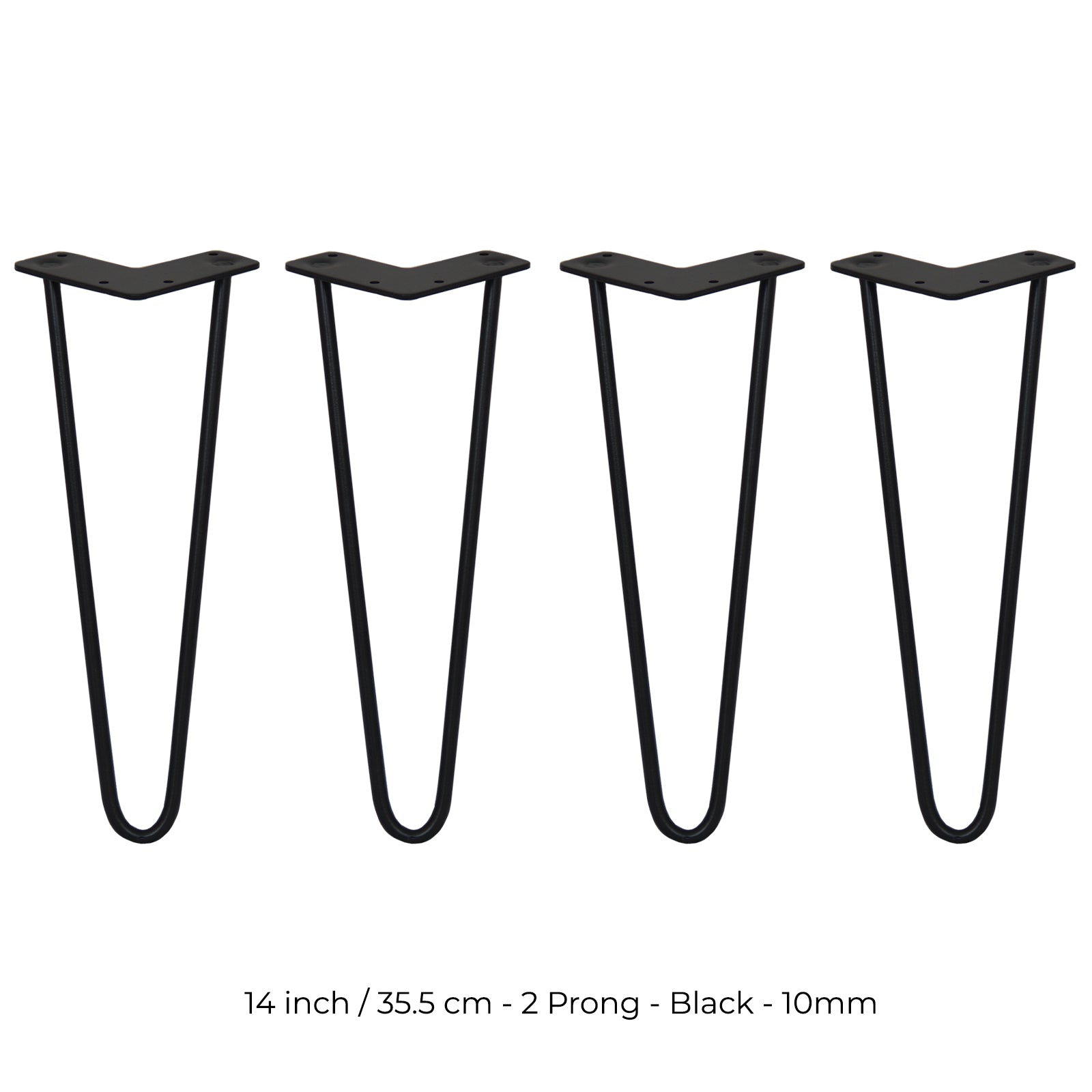 Q-Rax Gambe Per Tavoli 35.5cm 2 Rebbi 10mm gambe nero