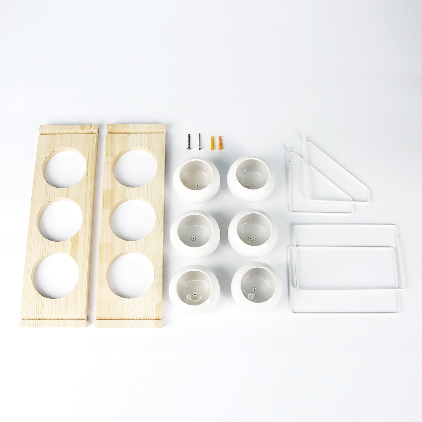 Jackcube Design Plant Fioriera Parete Legno 2 Ripiani con 6 Vasi