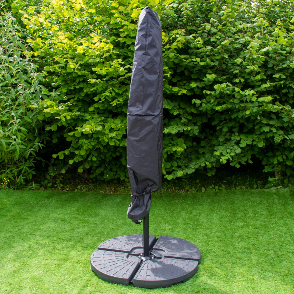 Q-Rax Mobili da Esterno Ombrellone 3m LED Verde Base Tonda