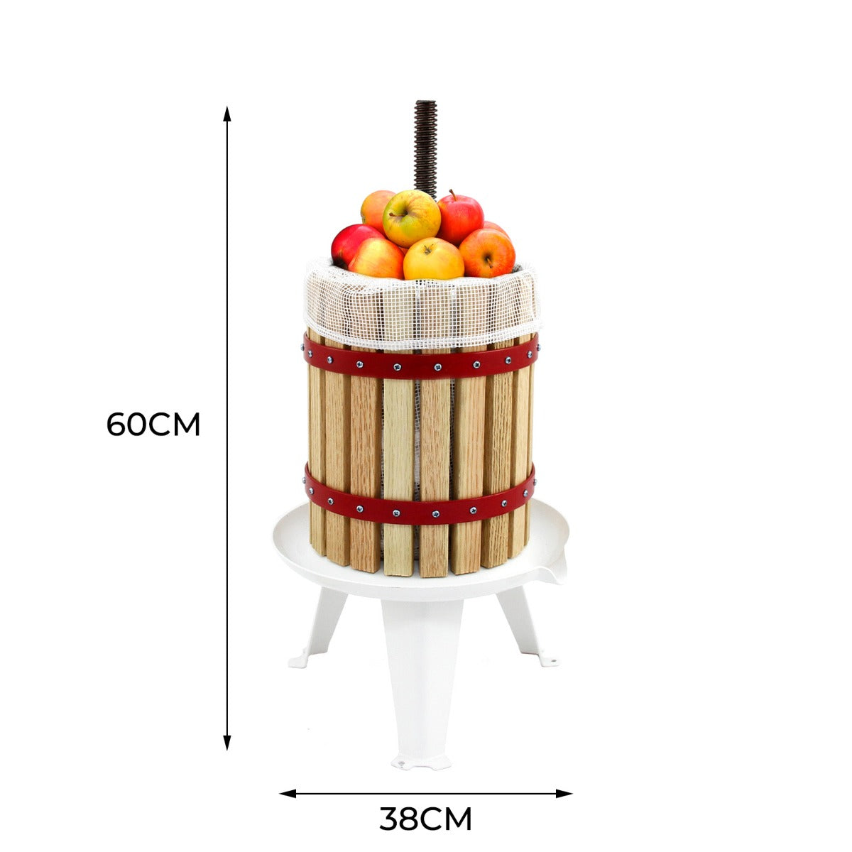 Q-Rax Torchio per Frutta 12 Litri Pressa Succo Quercia