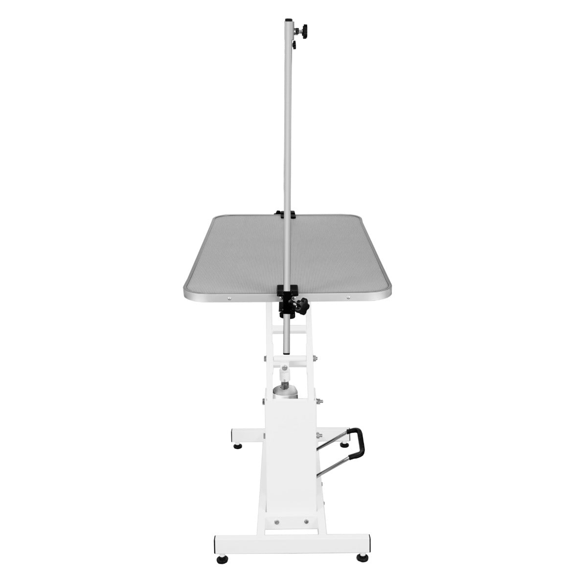 Q-Rax Tavolo Toelettatura Idraulico 106x61 Bianco Piano Grigio 180kg