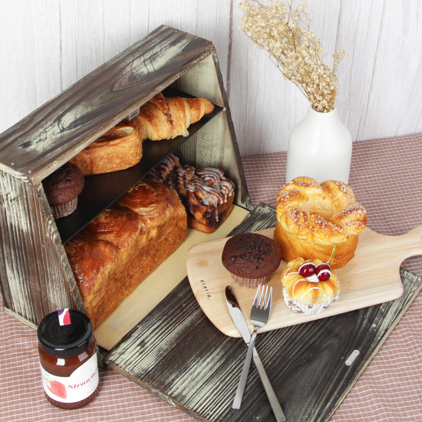 Jackcube Design Kitchen Portapane Legno con Lavagna Doppio Ripiano