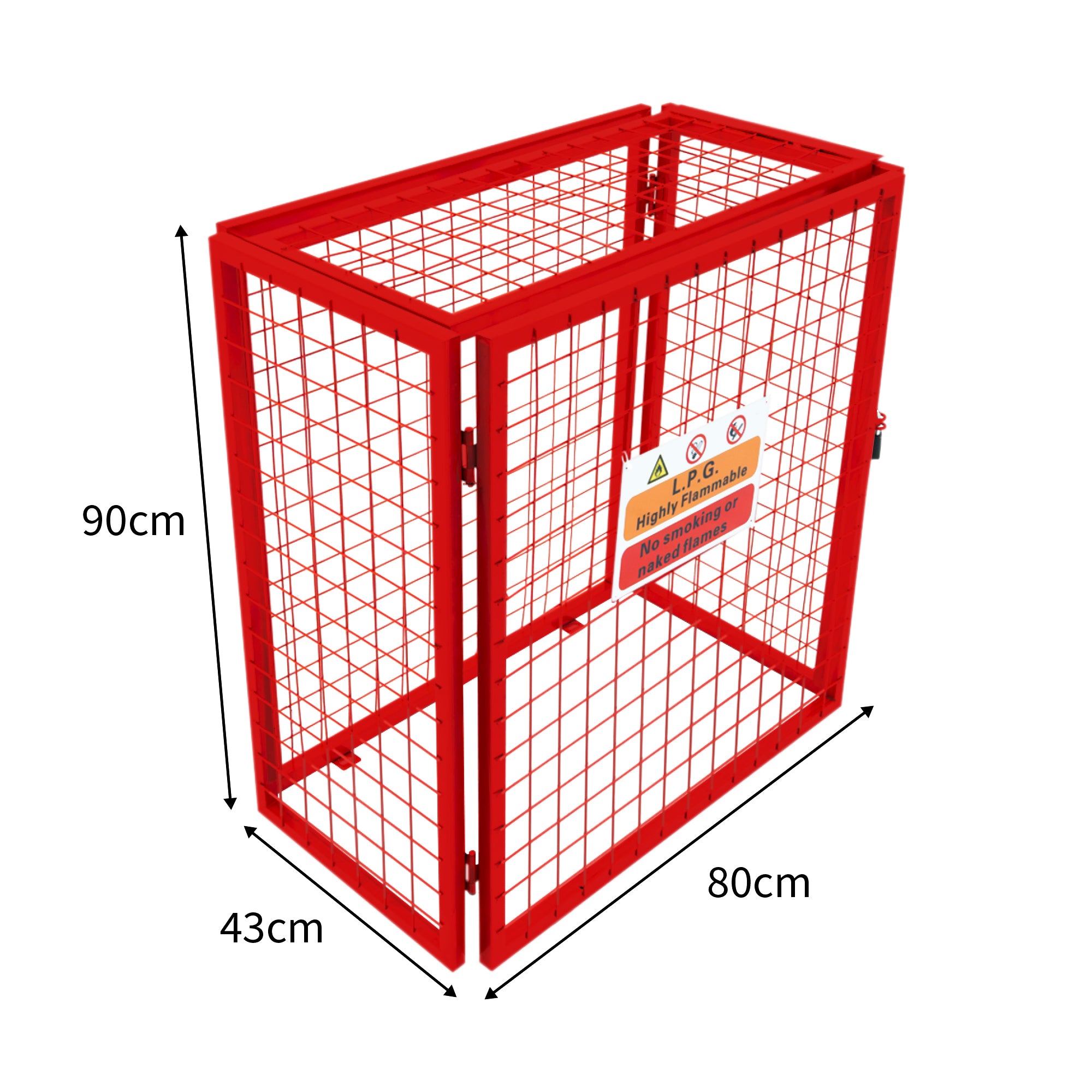 Q-Rax Gabbia Rete Bombole Gas Rossa 90x80x43 Pieghevole