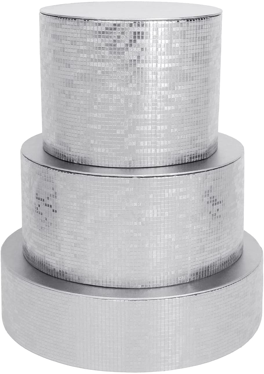 Jackcube Design Display Alzate Torta Argento Set 3 Pezzi 20-30 cm