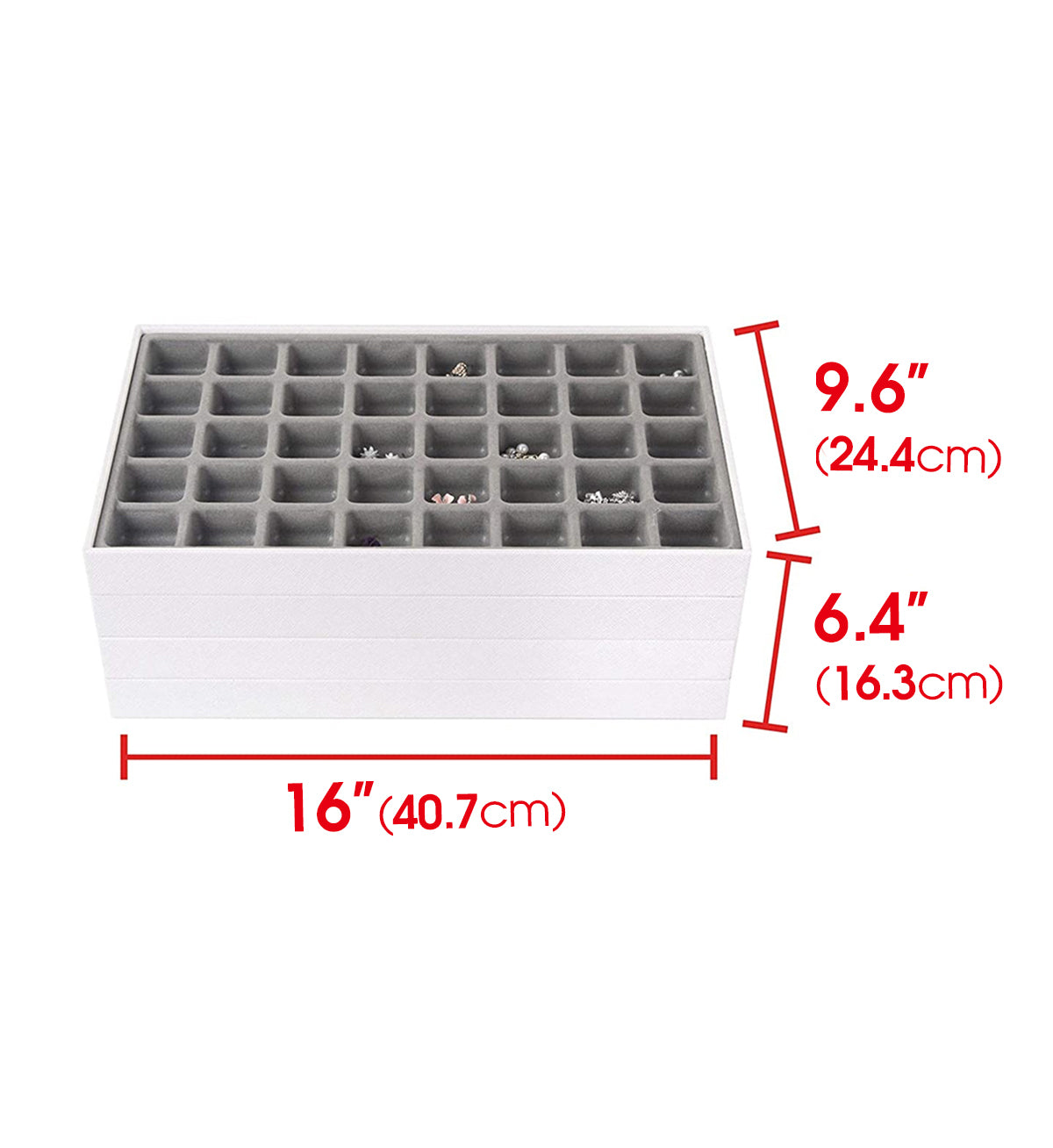 Jackcube Design Vassoio Portagioie Pelle Bianca Set 4 Pz