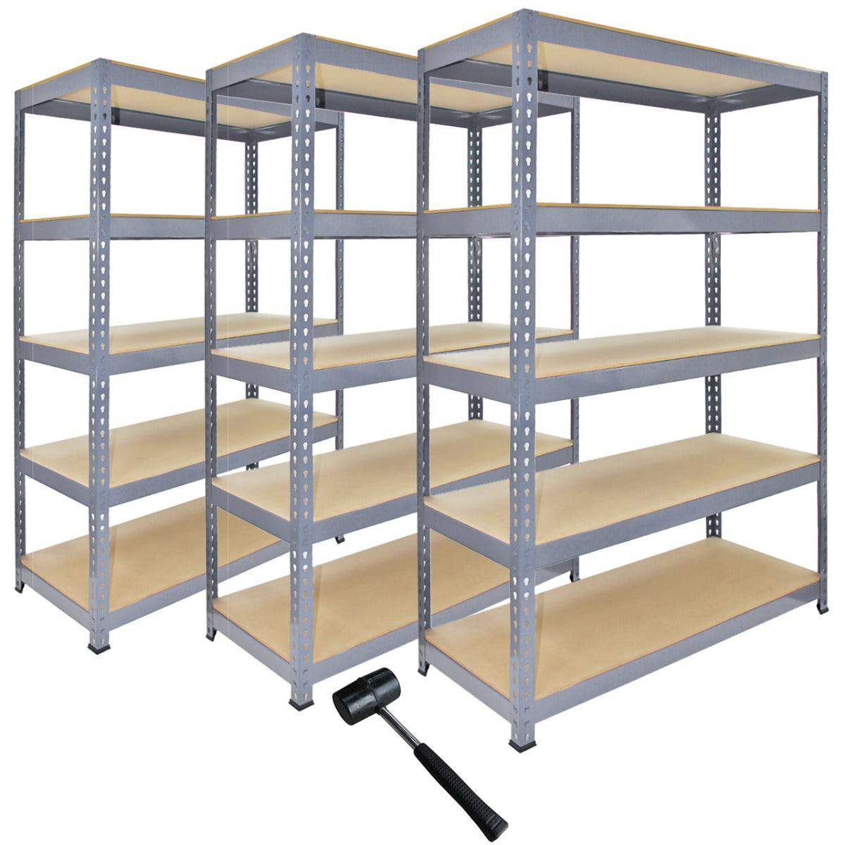 Q-Rax Scaffale Garage Incastro Grigio 120x50 3 Pezzi 200 Kg