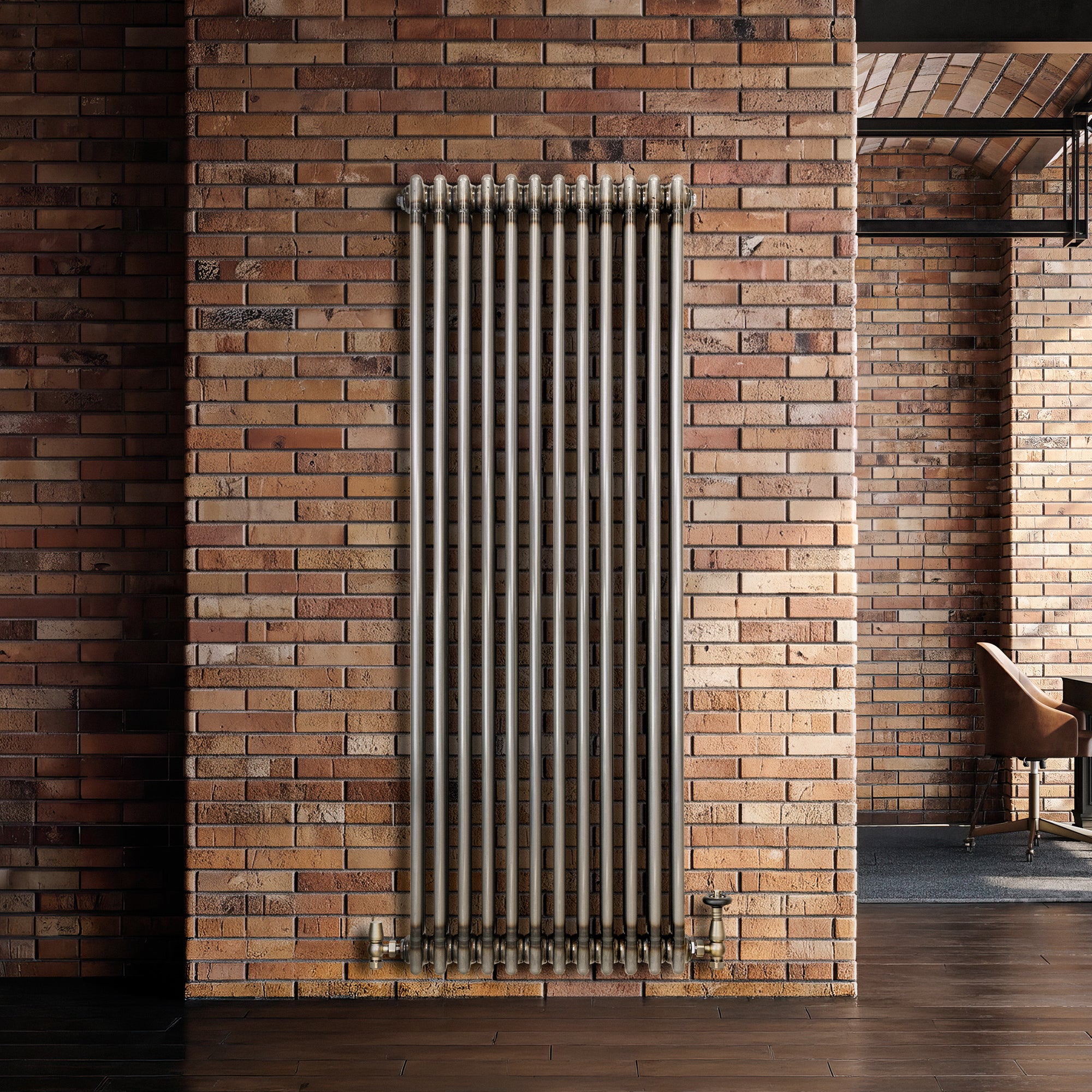 Q-Rax Radiatore Verticale 1500x560 Metallo Grezzo 3 Colonne