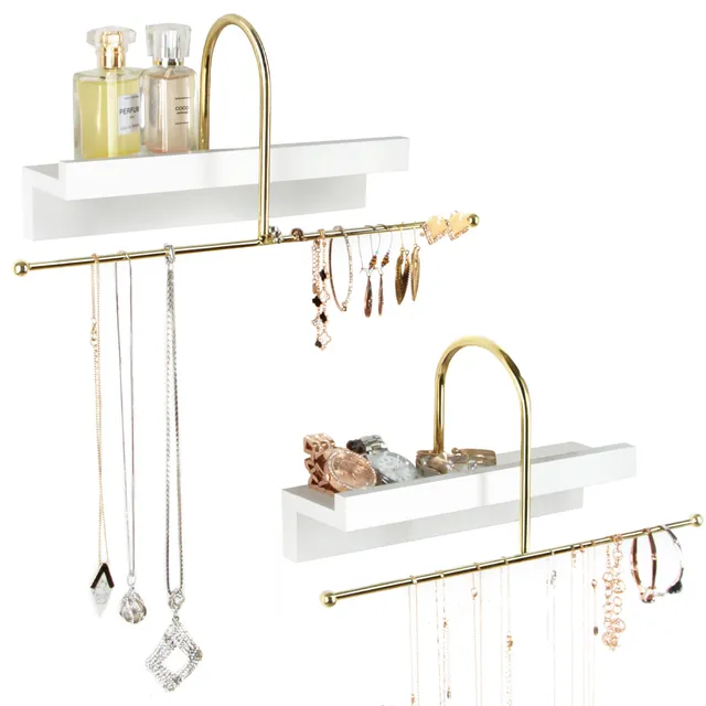 Jackcube Design Makeup porta gioielli parete bianco oro set 2