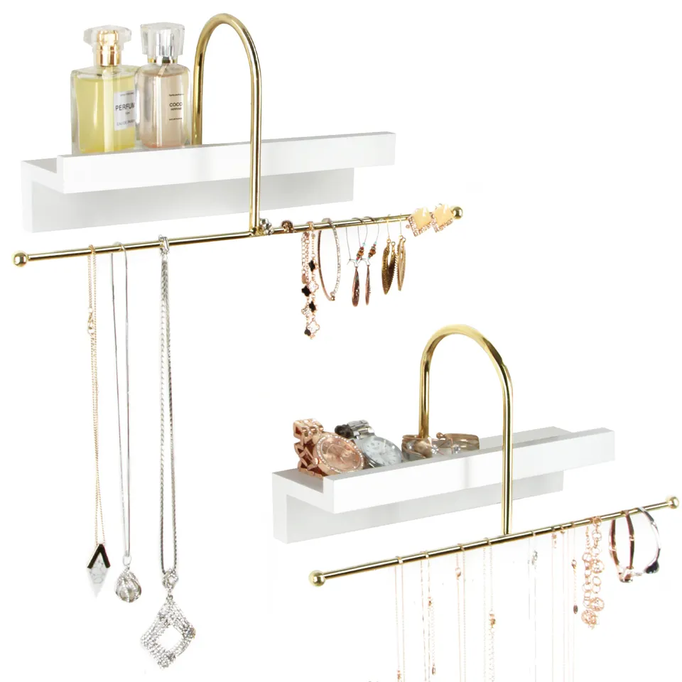 Jackcube Design Makeup porta gioielli parete bianco oro set 2