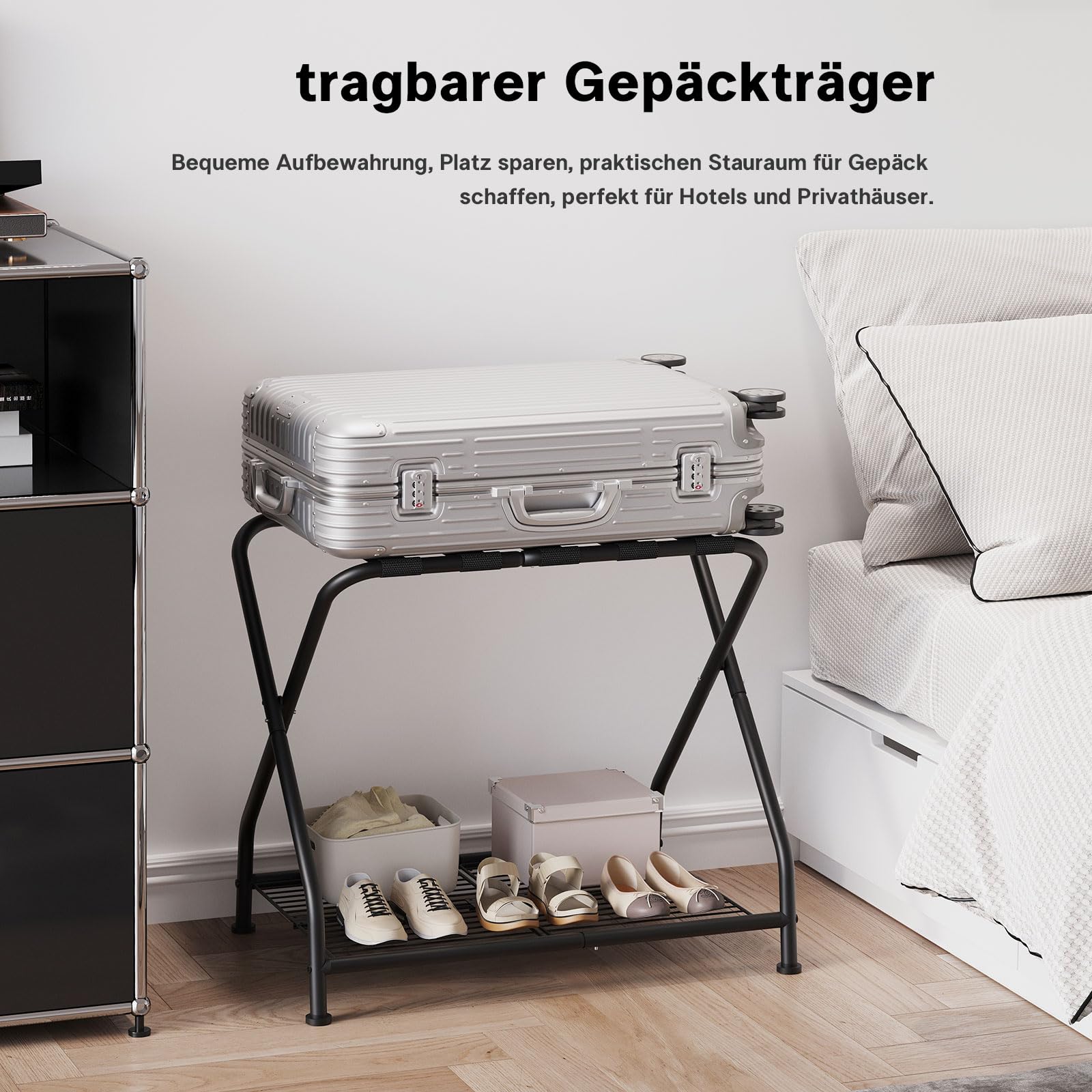 Meltrck Portapacchi Pieghevole metallo nero 64x44x55 cm 55 kg