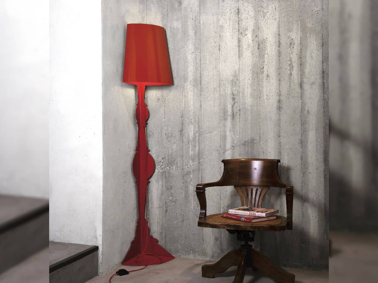 Officinanove Demì 90 lampada angolare parete acciaio cavo 250 cm