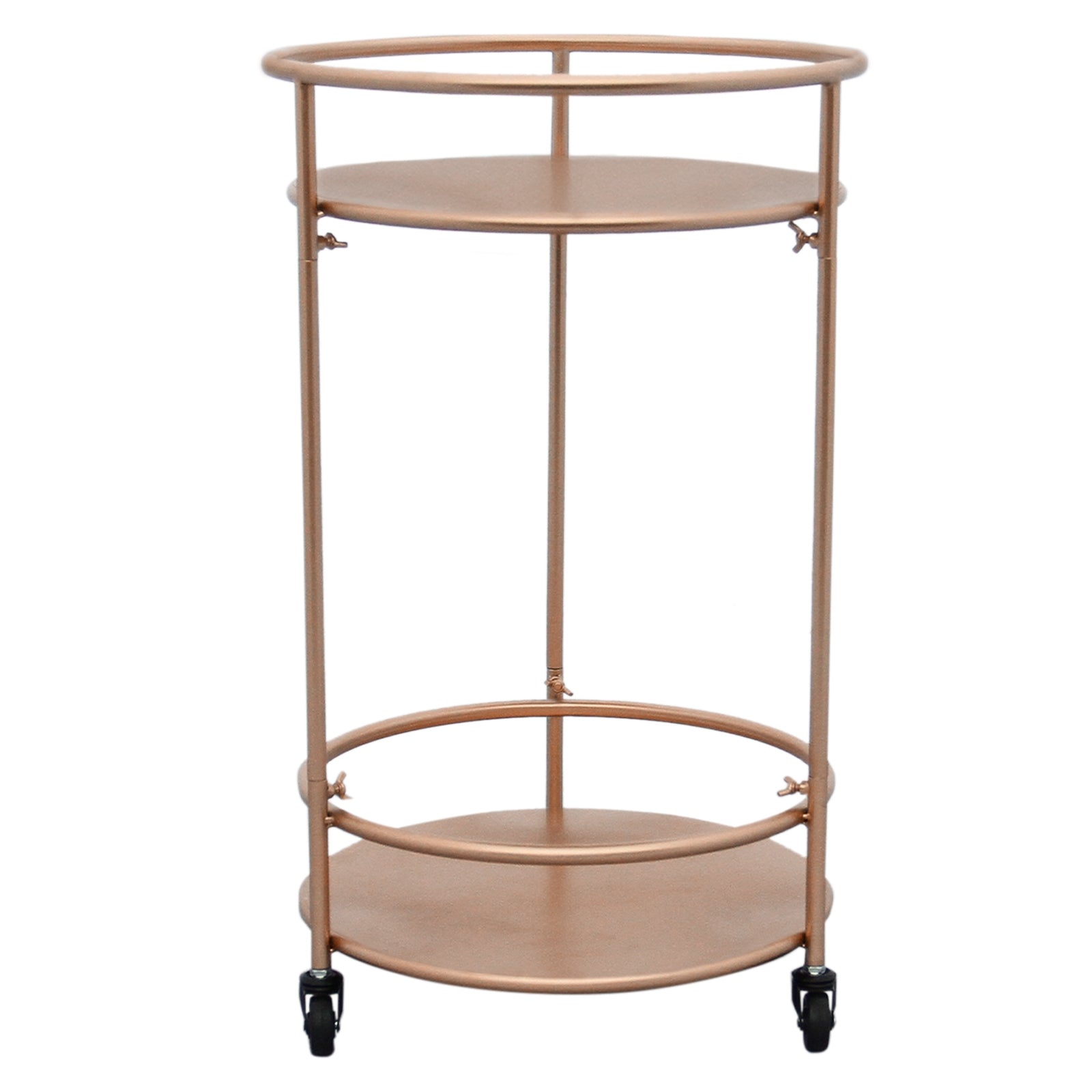 Q-Rax Carrello Cocktail Piccolo Oro Rosato 2 Ripiani Ferro
