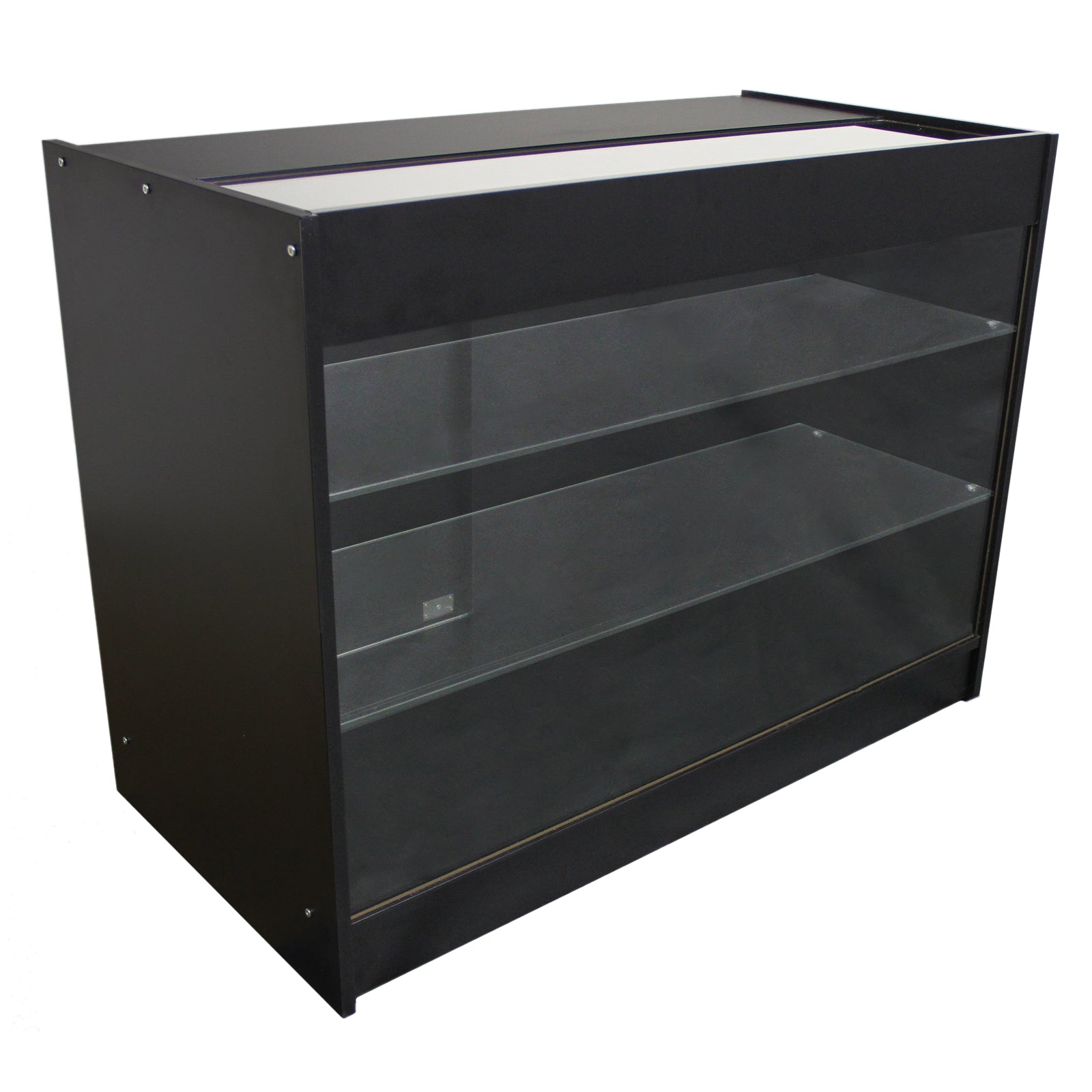 Q-Rax K1200 Bancone da Negozio Nero 120x60x90 cm con Vetrina