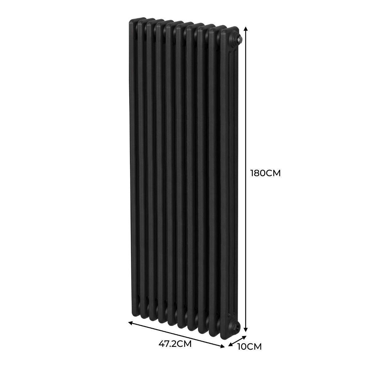 Q-Rax Radiatori Tradizionali 1800x472 termosifone nero 3 colonne
