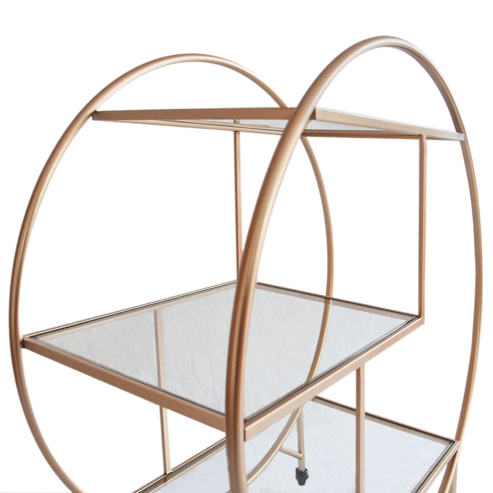 Q-Rax Carrello Bar Cocktail Grande Oro Rosato 3 Ripiani