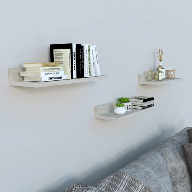 Henor Mensole set 3 mensole legno 55 cm quercia stel