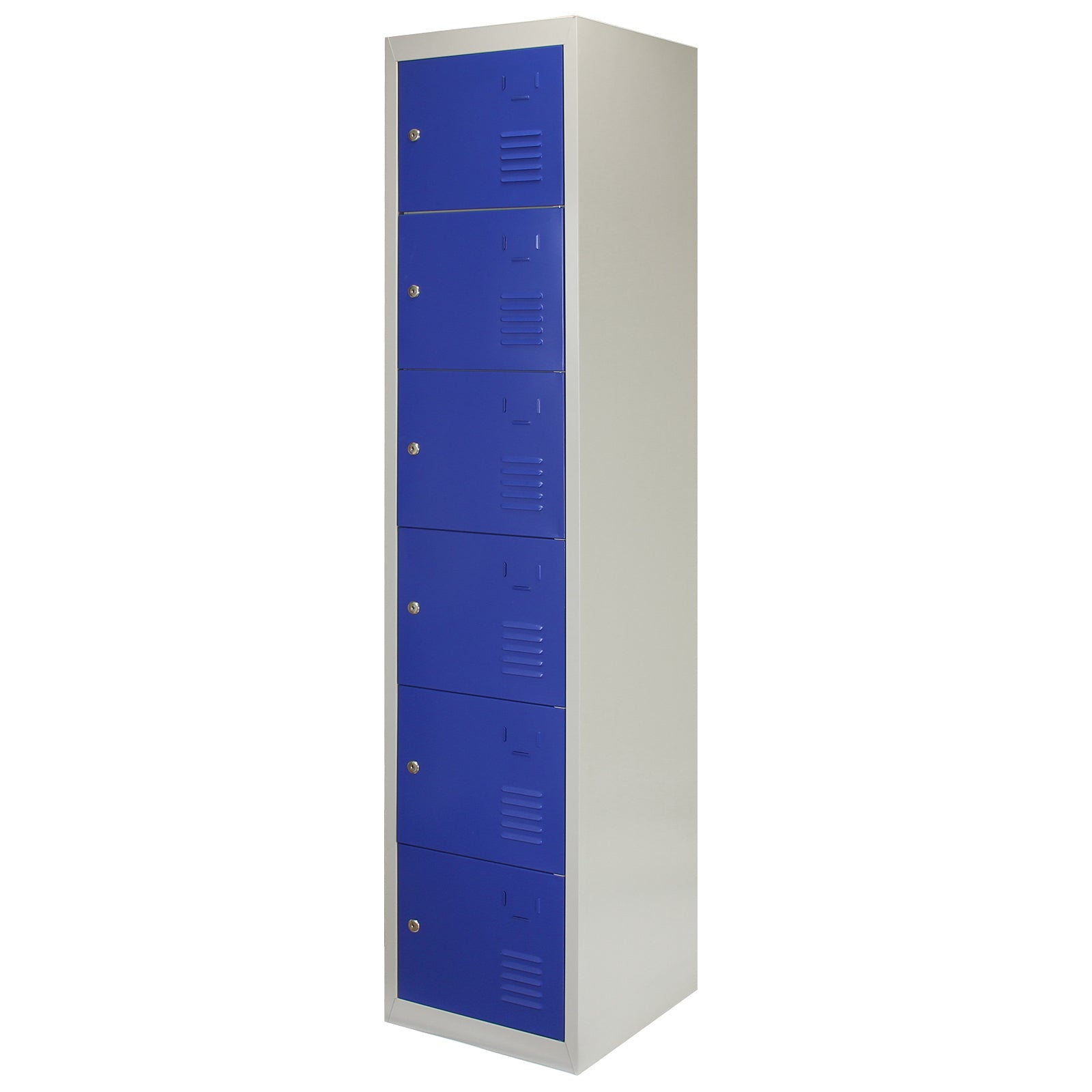Q-Rax Armadietto 6 Porte Blu Acciaio 38x45x180 cm con Chiave