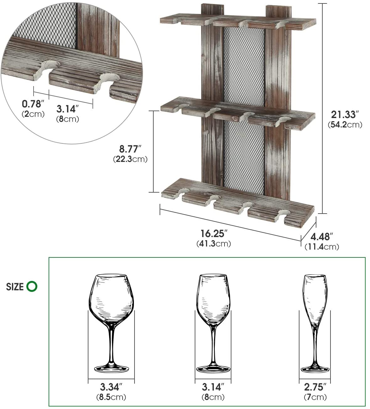 Jackcube Design Kitchen portabicchieri 3 livelli 12 calici