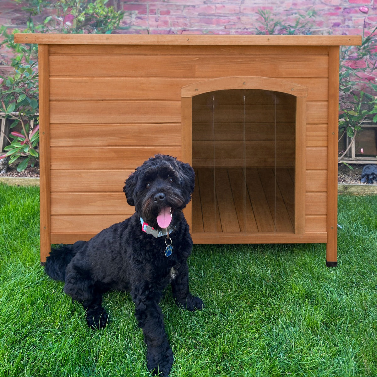 Q-Rax Cuccia Cane Media Taglia Legno Abete Tetto Feltro