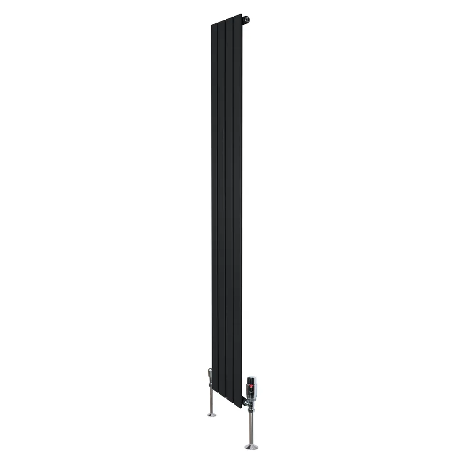Q-Rax Radiatore Piatto Monocolonna 1800x280 mm Nero Valvole