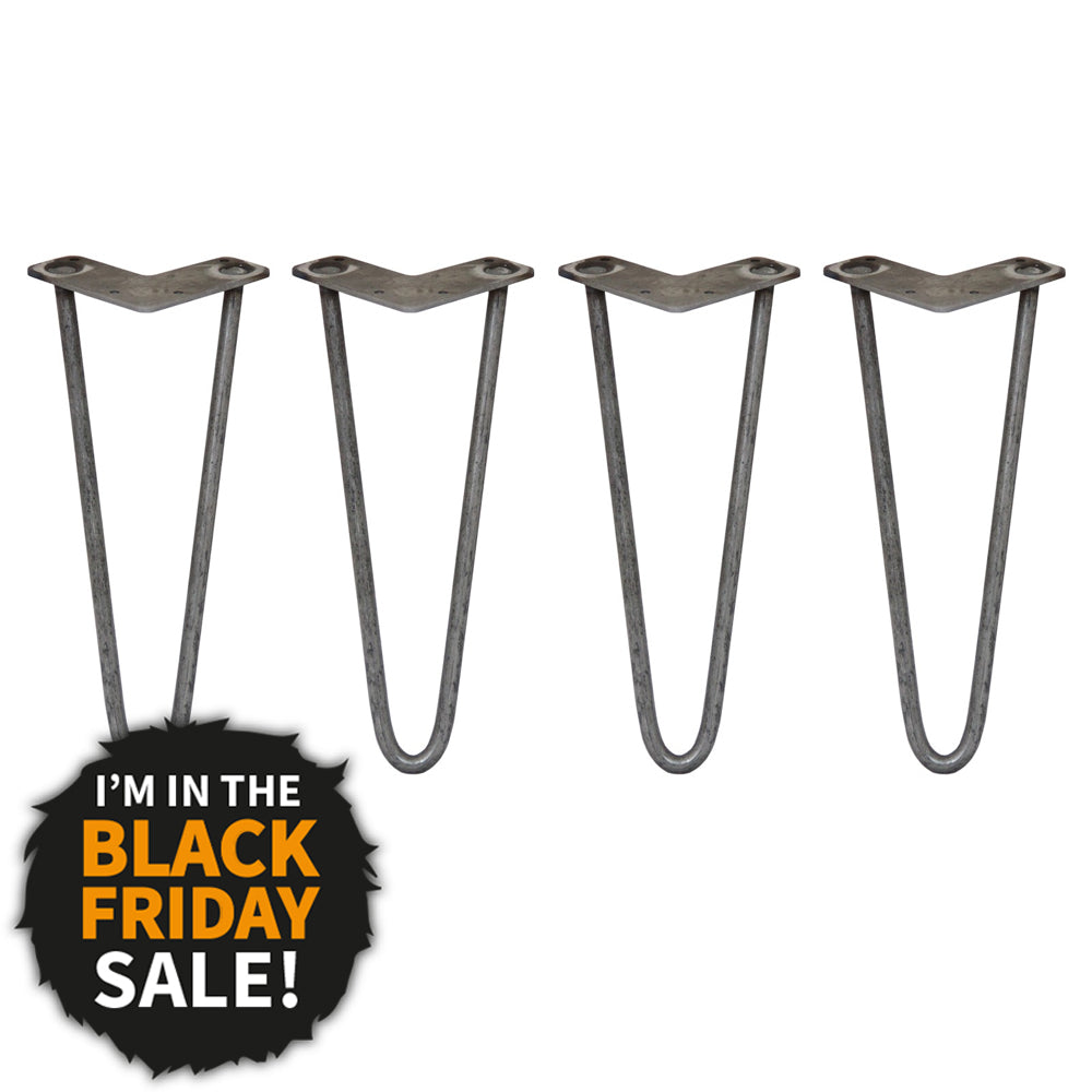Q-Rax Gambe Tavolo Forcina 30,5cm Acciaio Naturale 4pz 12mm