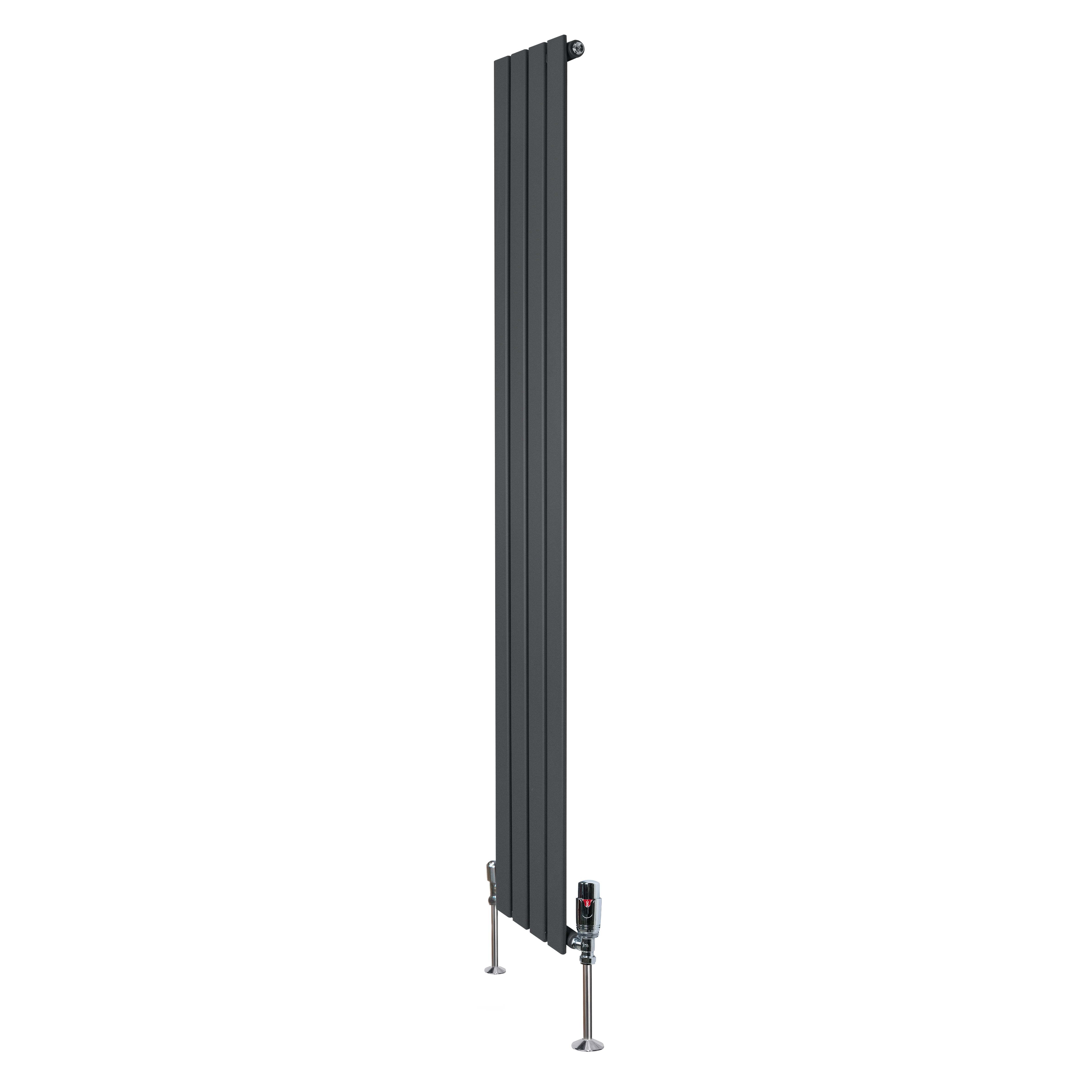 Q-Rax Radiatore Piatto Monocolonna 1800x280 mm Antracite Valvole