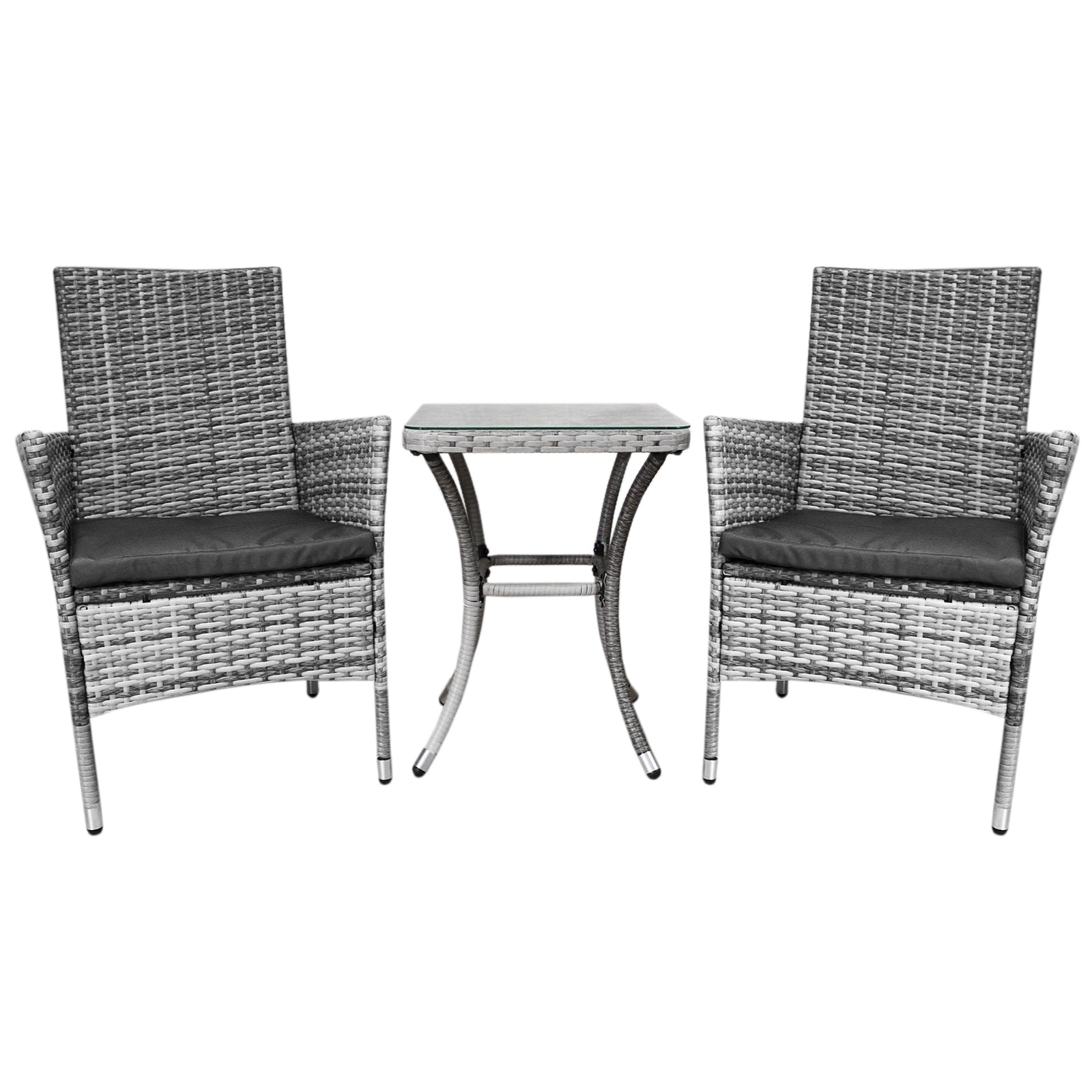 Q-Rax Jardí Set Bistro Giardino Polyrattan 2 Poltrone Tavolino