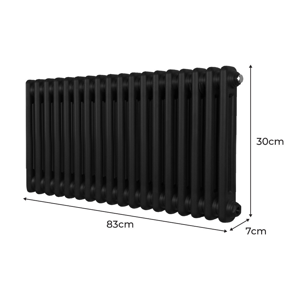 Q-Rax Radiatori Tradizionali 2 Colonne Termosifone Nero 300x832