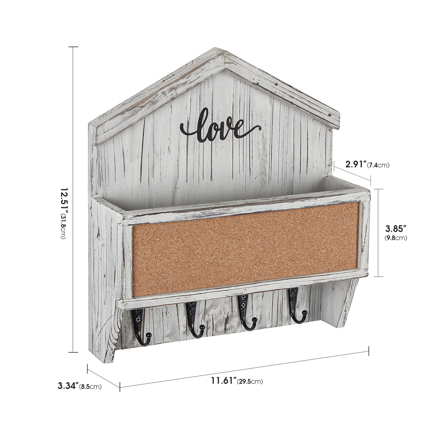 Jackcube Design Entryway Portachiavi Parete 4 Ganci Bianco