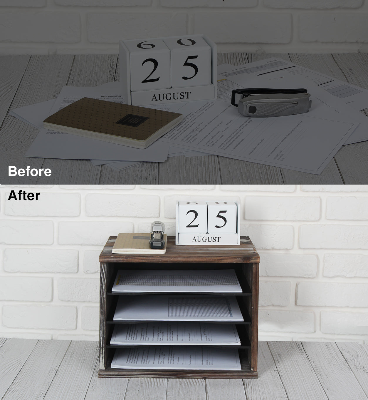 Jackcube Design Home Office Portalettere Scrivania Legno 4 Scomparti