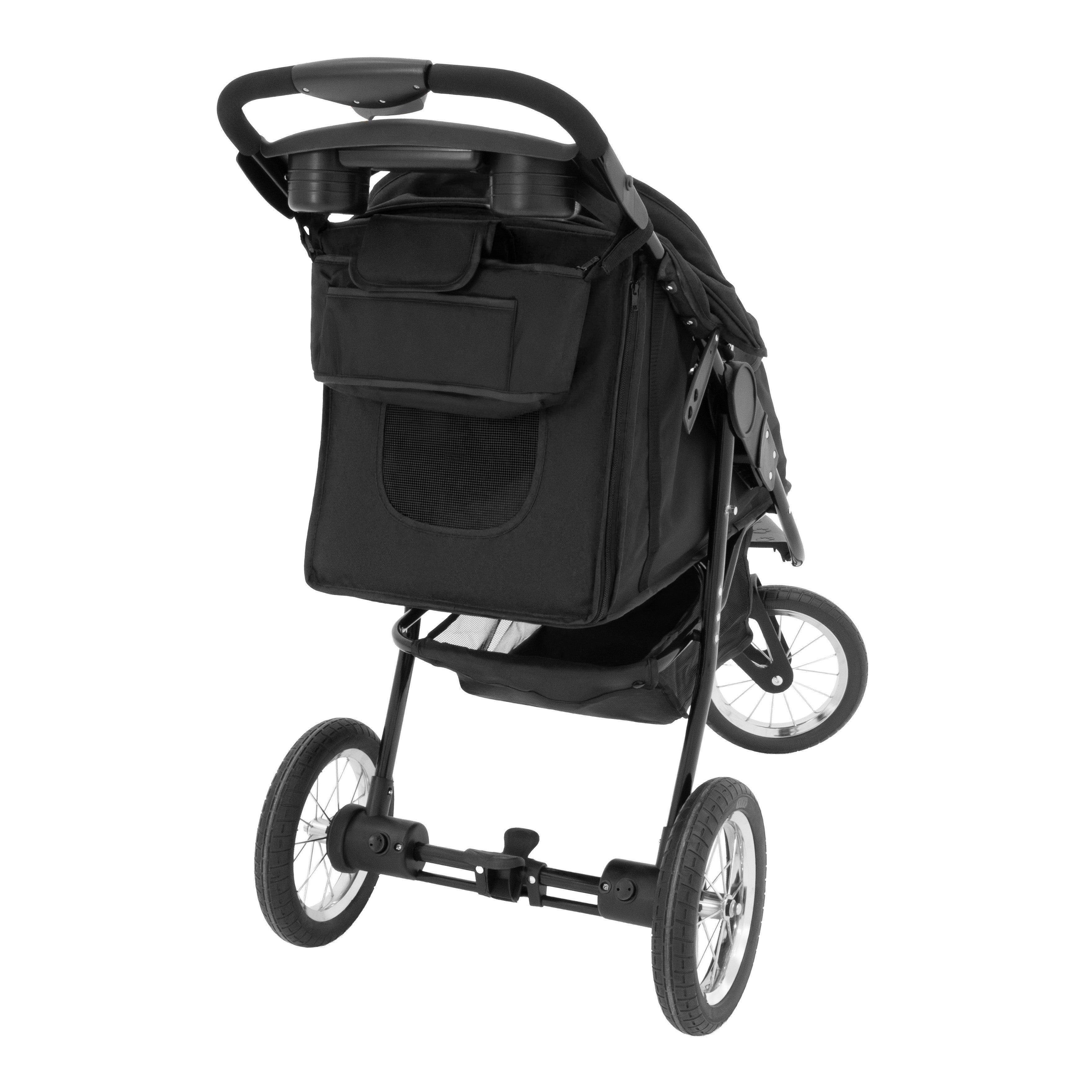 Q-Rax Accessori per la casa passeggino jogger animali nero pieghevole