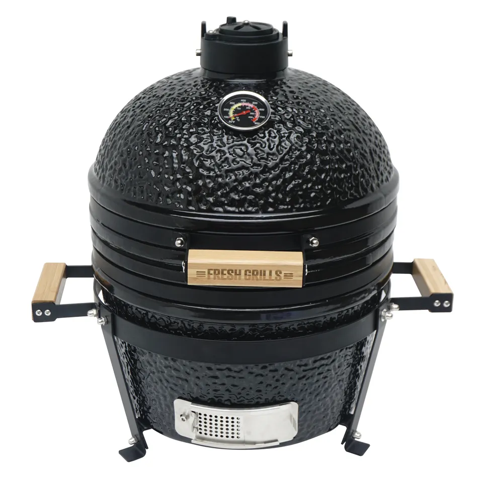 Q-Rax Kamado 16" Barbecue in Ceramica 40,6 cm Nero