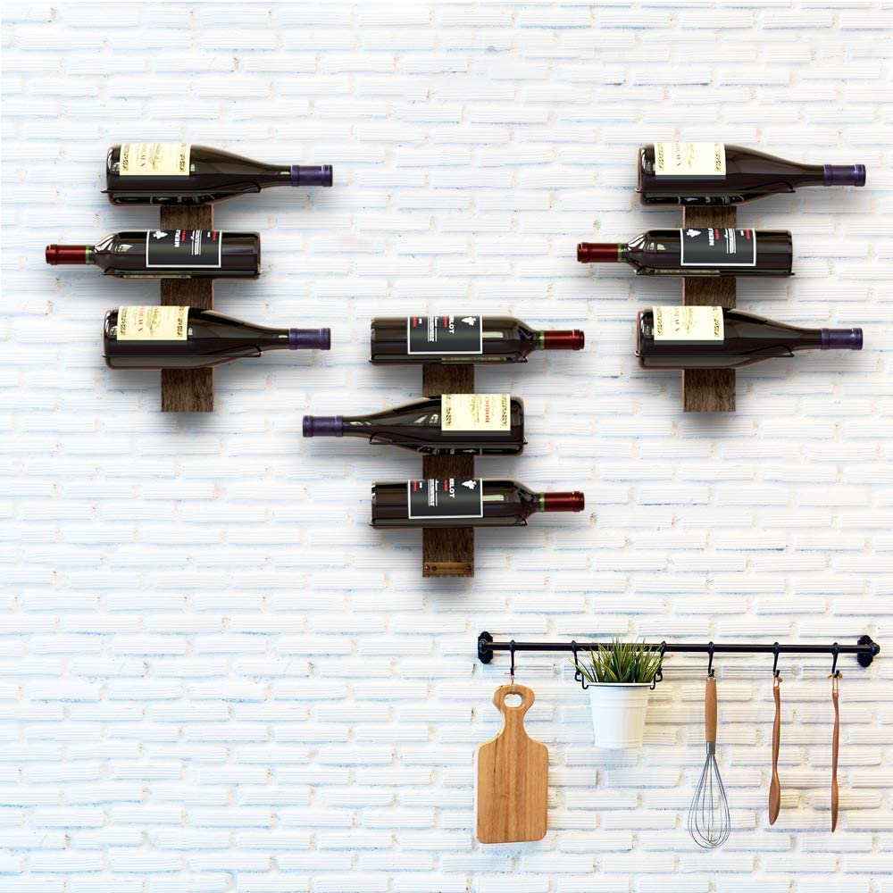 Jackcube Design Kitchen Portabottiglie Parete 9 Bottiglie Metallo
