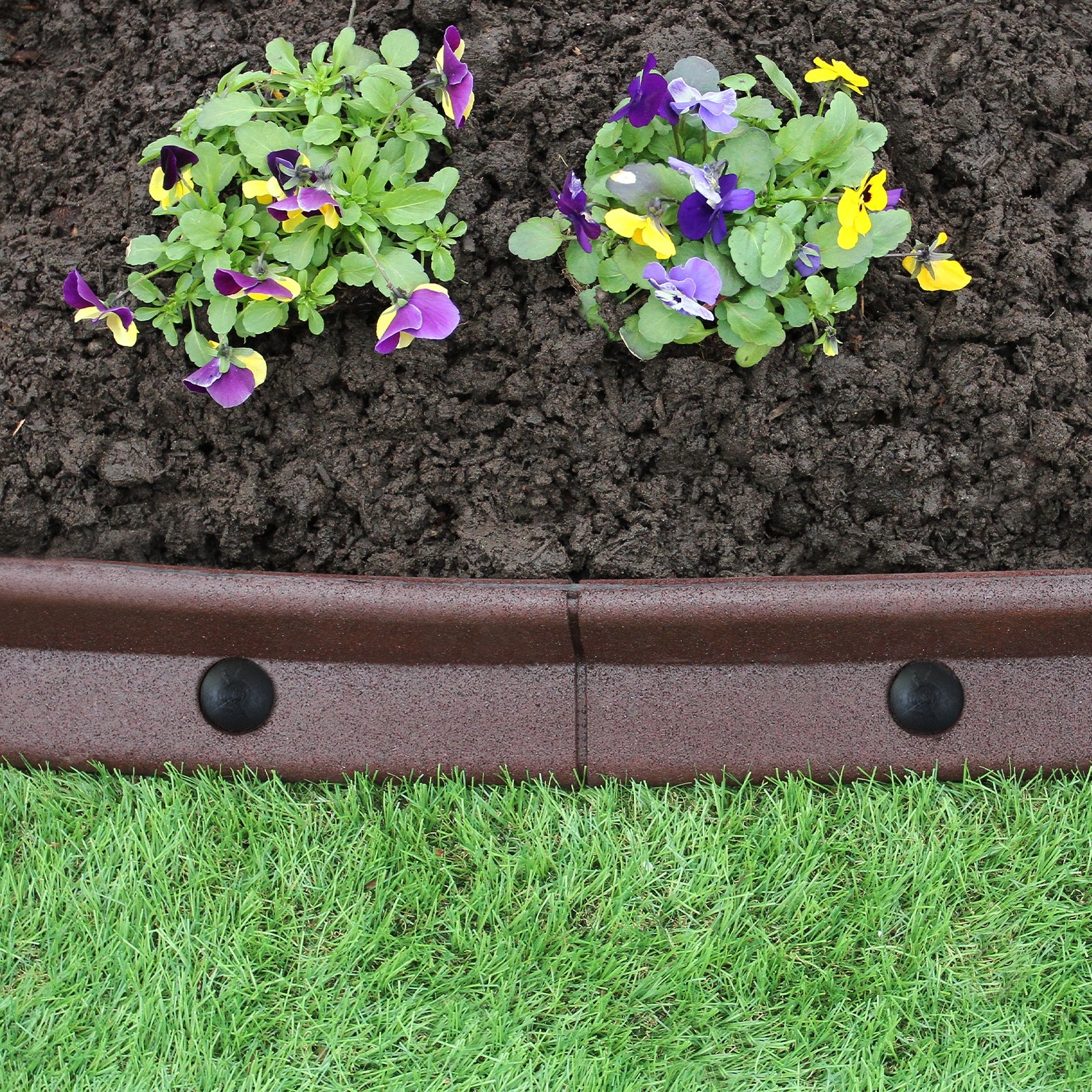 Q-Rax Deposito all'Aperto Bordatura Giardino Flessibile 1,2m Marrone 4pz