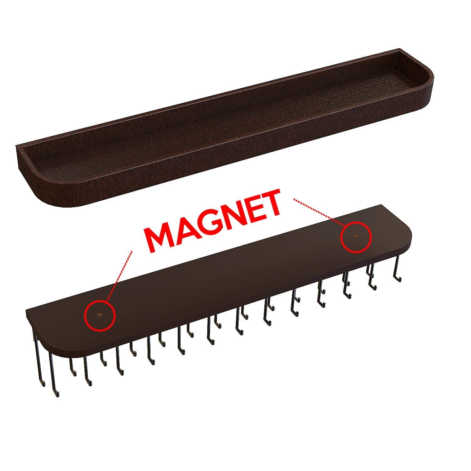 Jackcube Design appendigioielli parete marrone 25 ganci mensola