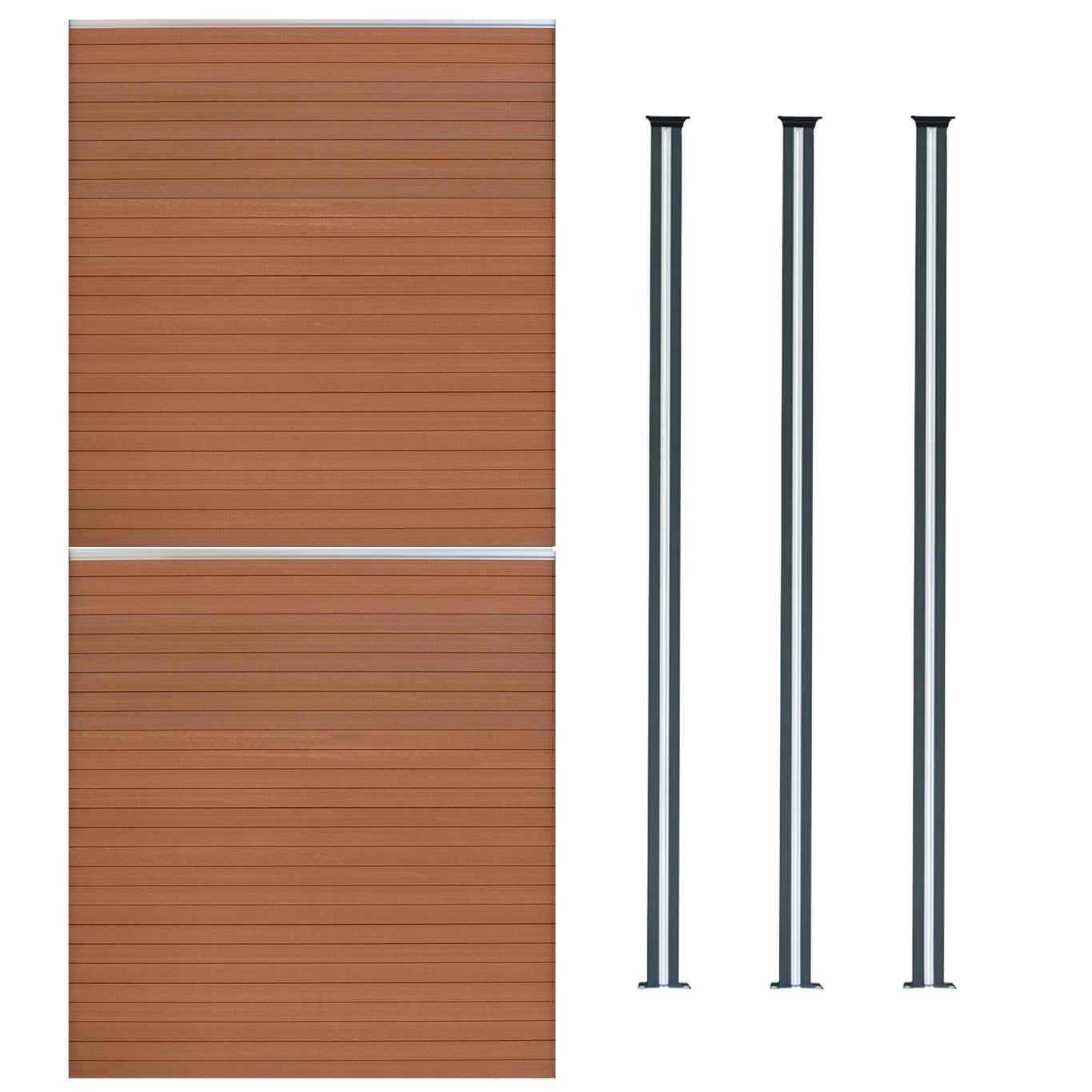 Q-Rax Deposito 2 Pannelli Recinzione Marrone con LED