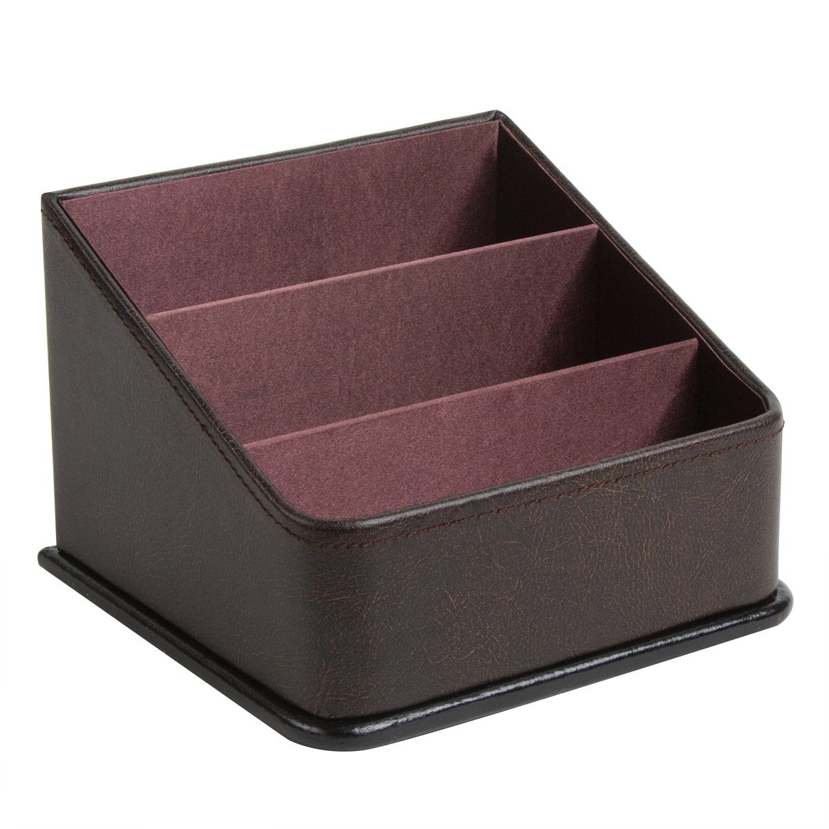 Jackcube Design Living Room Porta Telecomandi Pelle Marrone 3 Scomparti