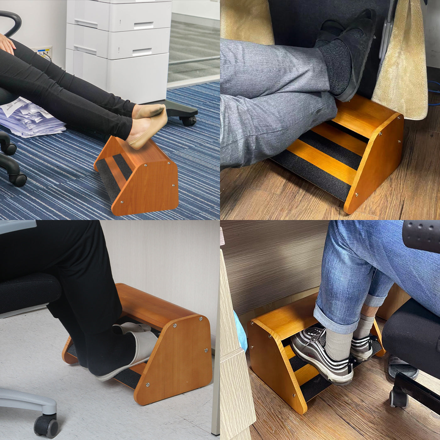 Jackcube Design Living Room Poggiapiedi Legno Doppio