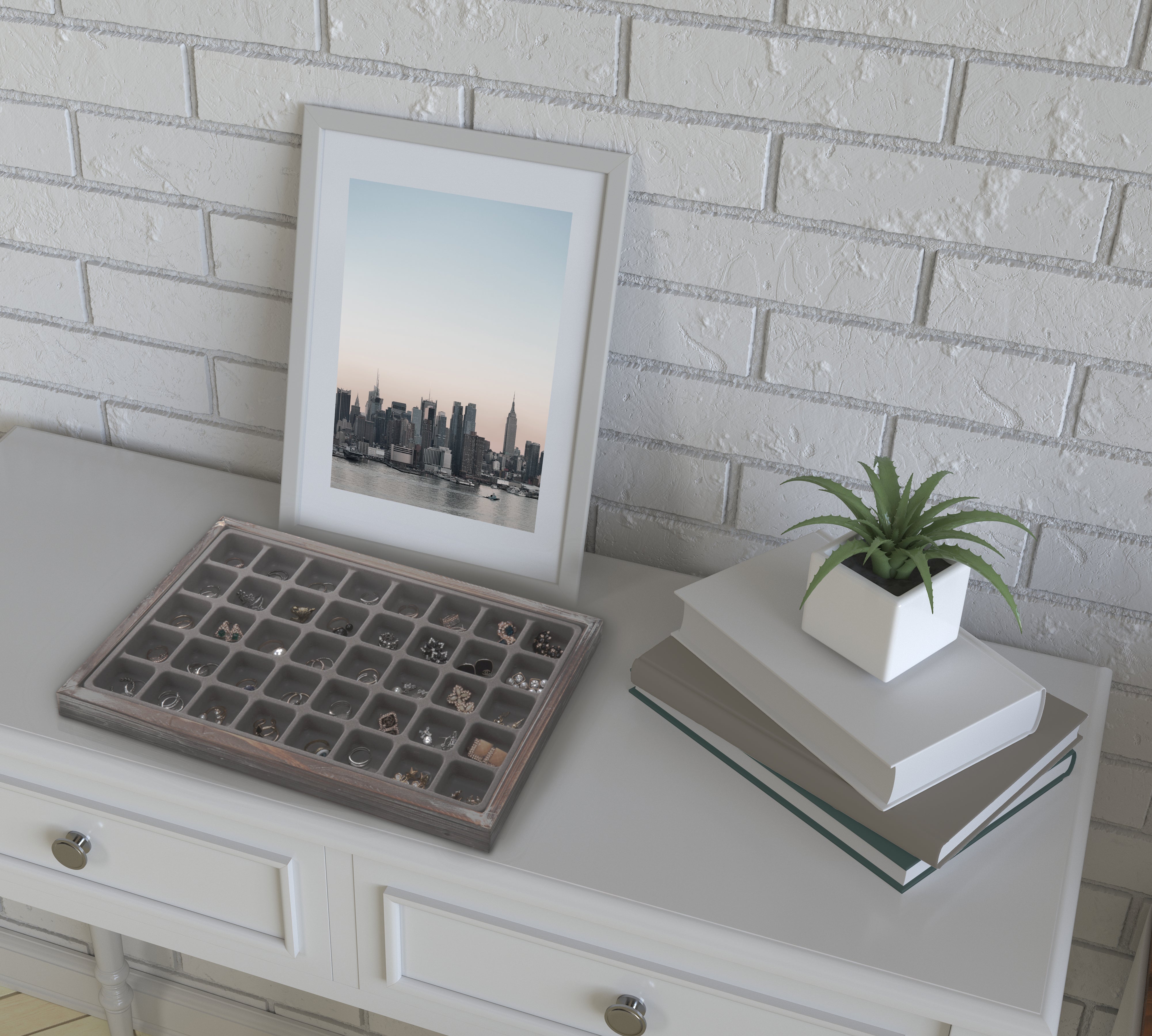 Jackcube Design Portacollane Legno 11 Scomparti Velluto