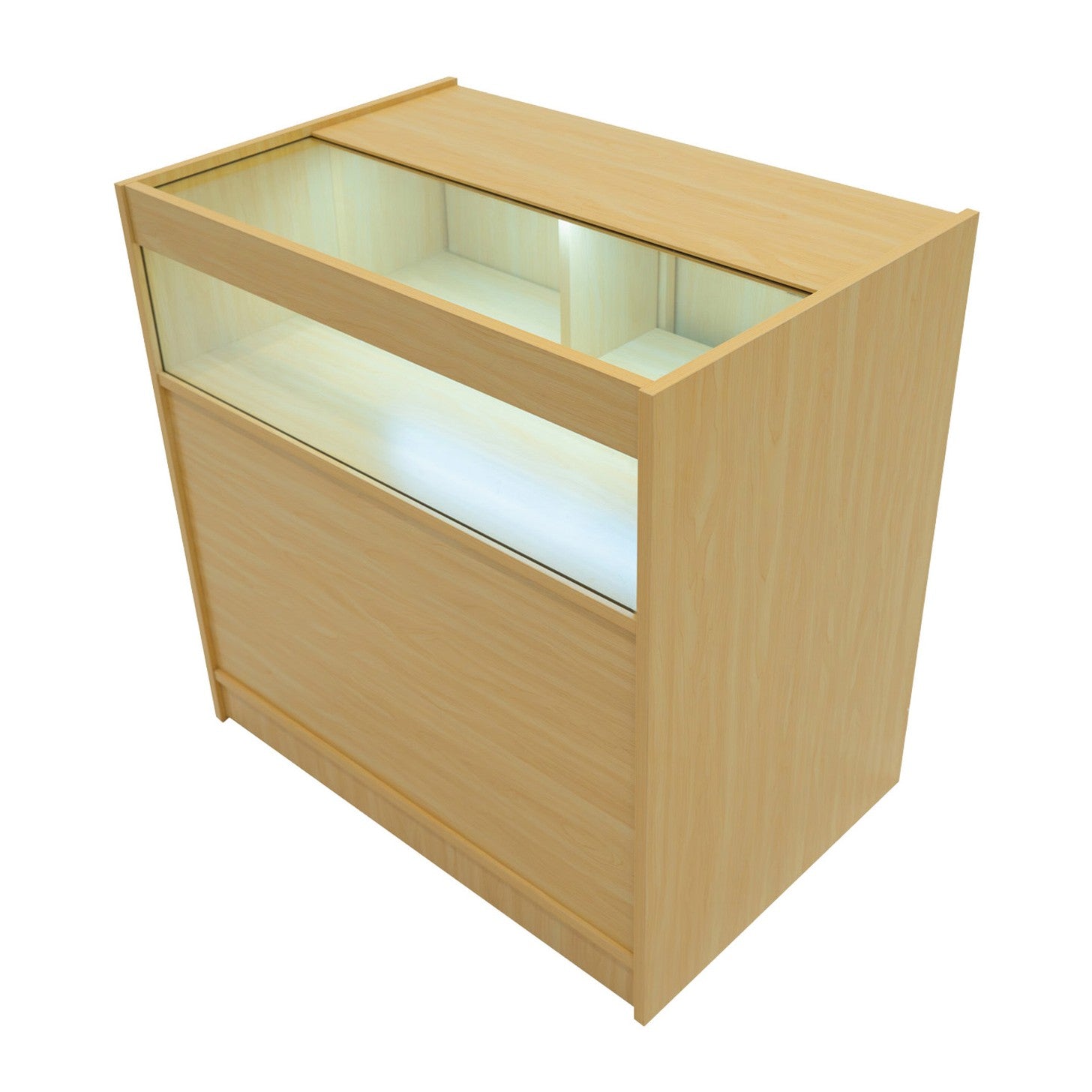 Q-Rax Banconi da Negozio Bancone B900 LED Acero Vetro Serratura
