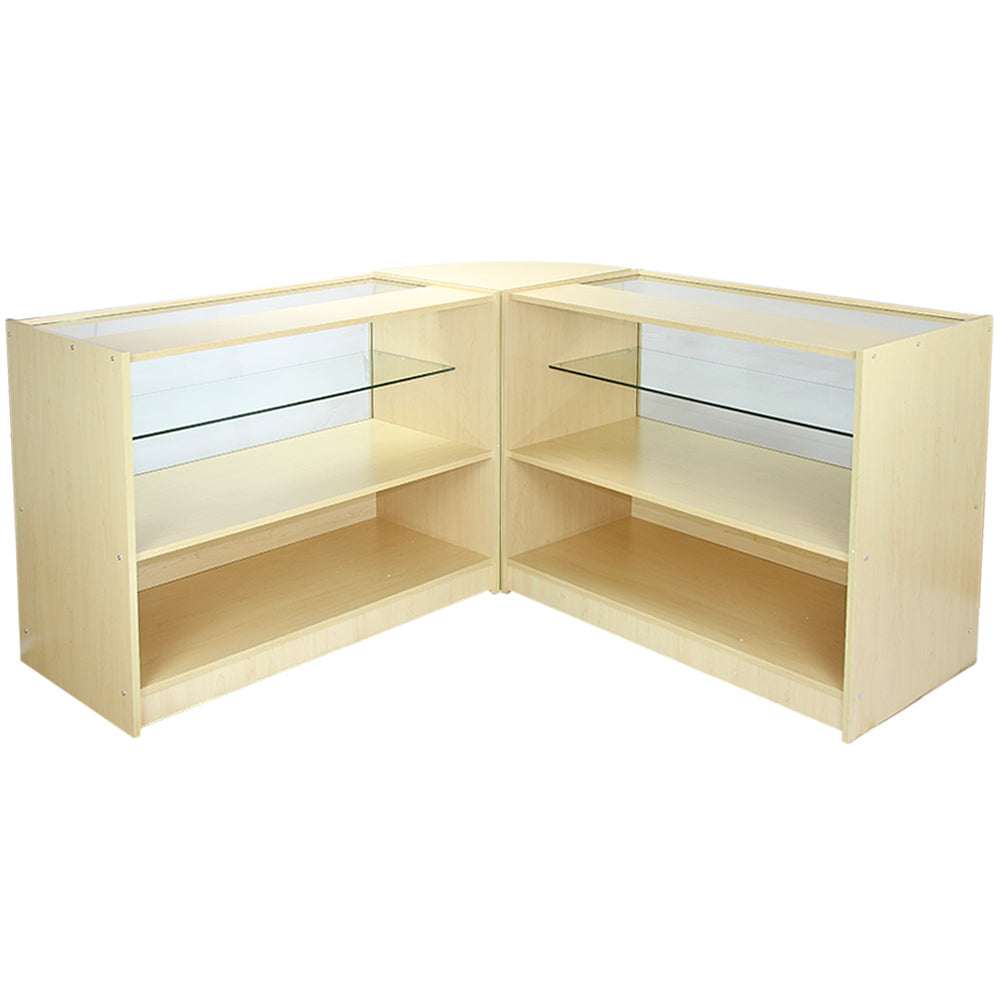 Q-Rax Orion Set 3 Banconi Negozio Acero con Vetro