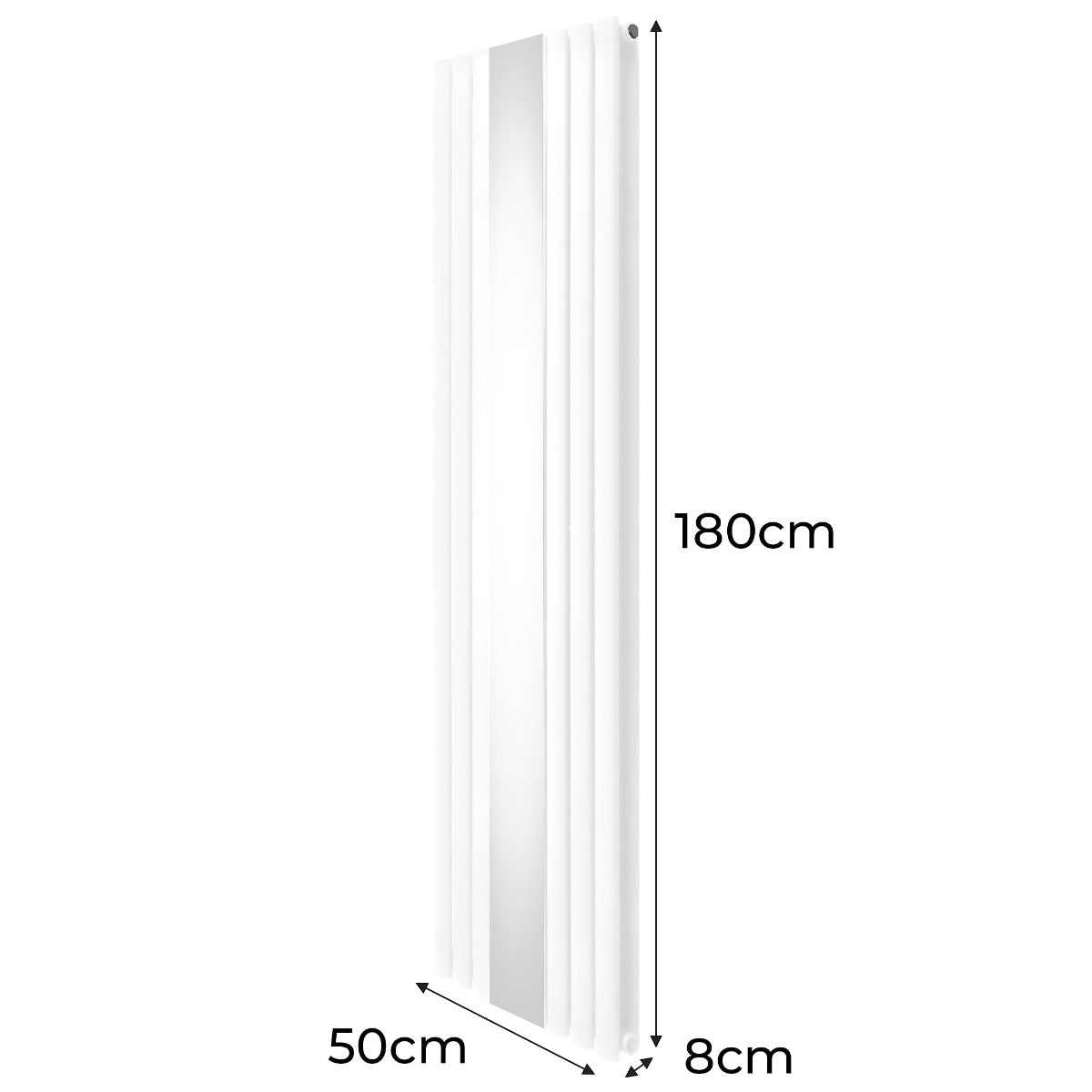 Q-Rax Pannelli Ovali 1800x500 Termosifone Bianco con Specchio