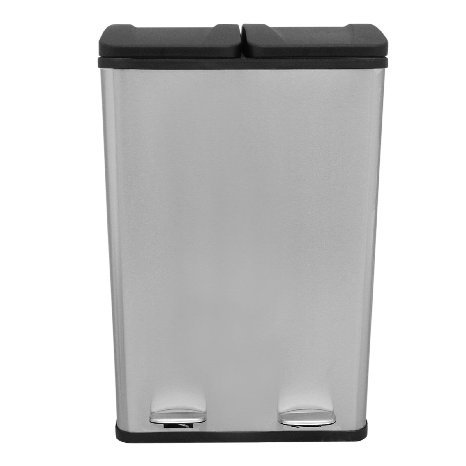 Q-Rax Deposito all'Aperto Pattumiera 60L Acciaio 2x30L Pedale