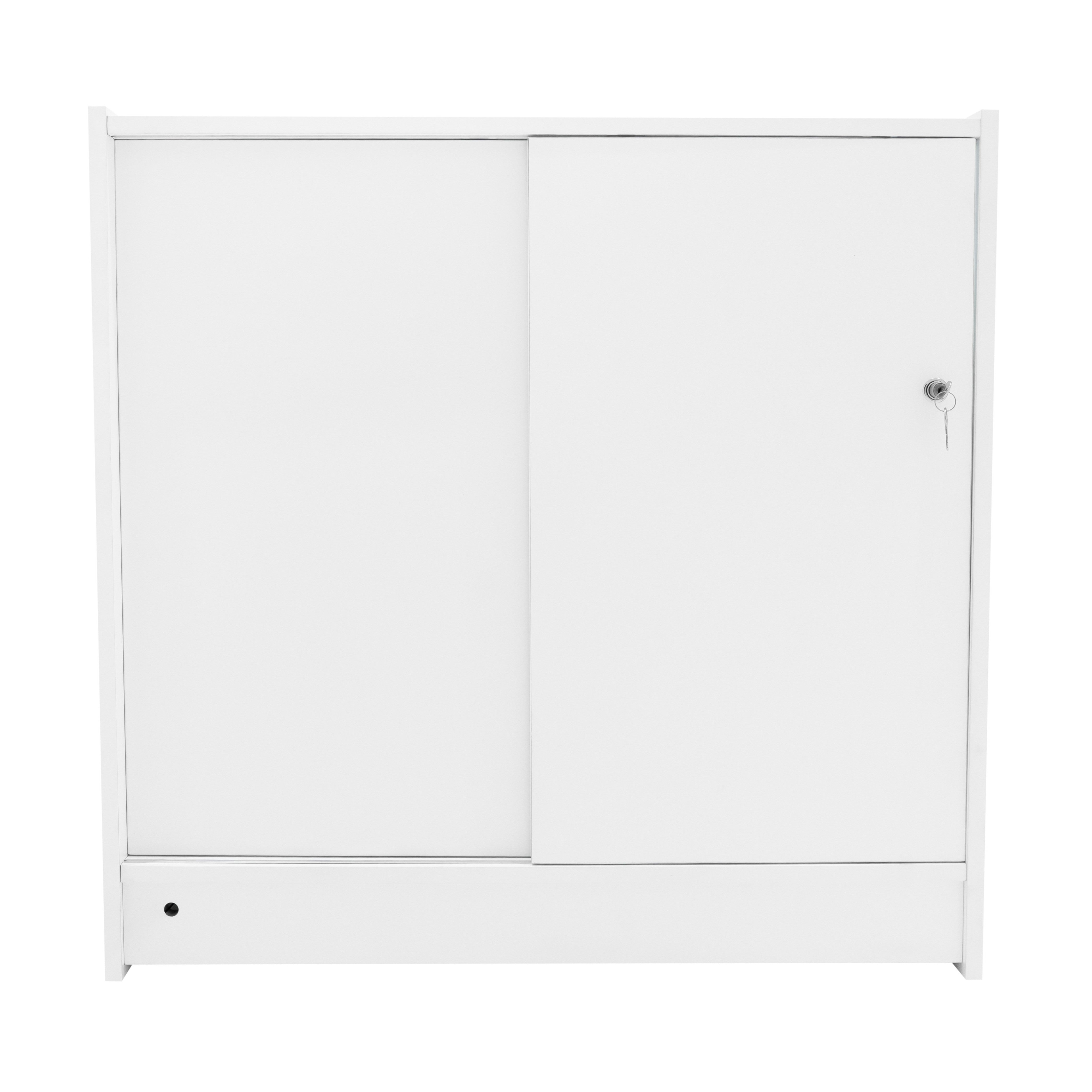Q-Rax C900 Bancone da Negozio LED Bianco con Vetro