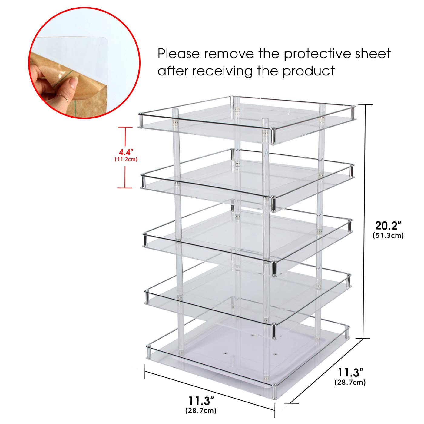 Jackcube Design Makeup 5 Tier espositore smalti girevole 350 posti