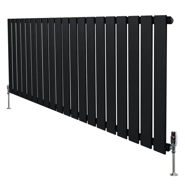 Q-Rax Radiatore Piatto Nero 600x1400 mm Monocolonna Valvole