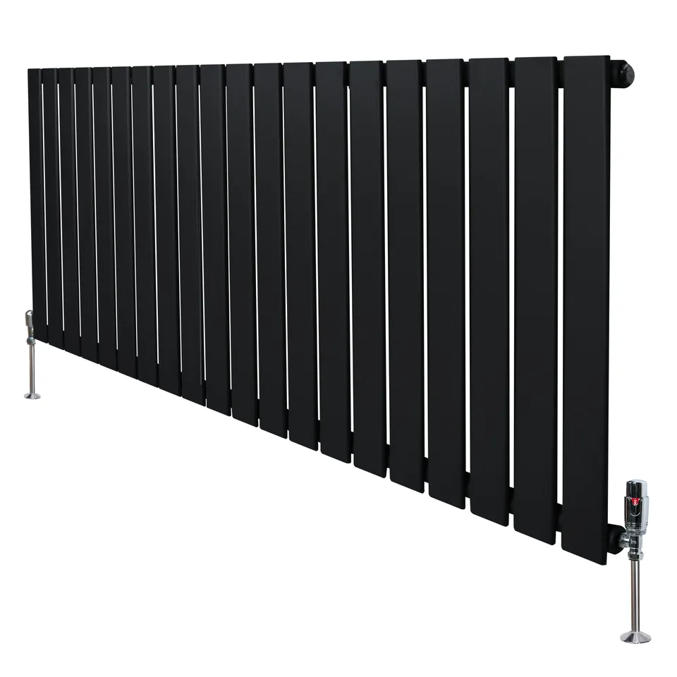 Q-Rax Radiatore Piatto Nero 600x1400 mm Monocolonna Valvole
