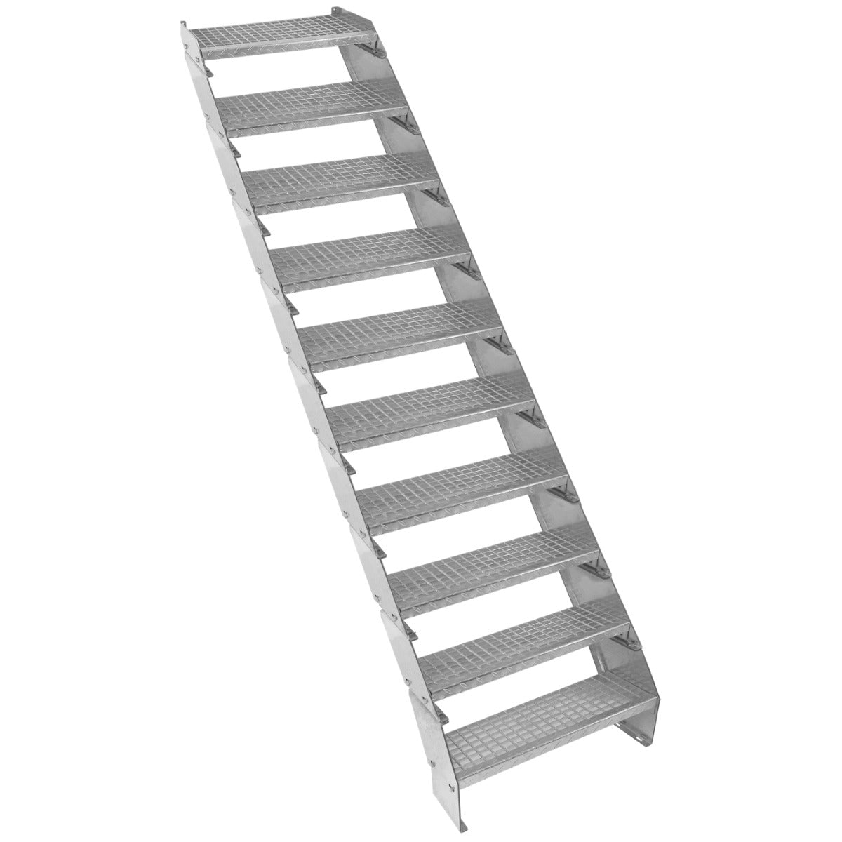 Q-Rax Commercio Scala Zincata 10 Elementi Larghezza 600mm